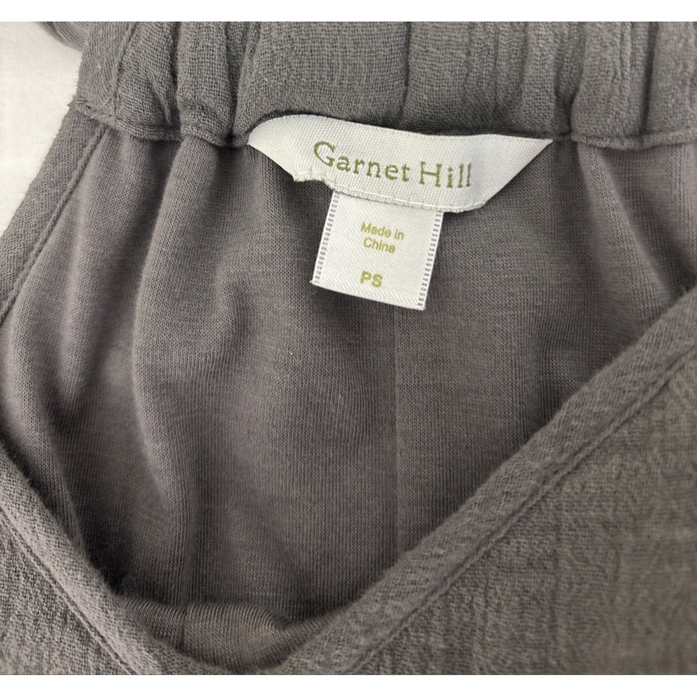 Garnet Hill Halter Maxi Dress Crinkle Cotton Gauze Twist Petite Small Gray Boho - Picture 4 of 9